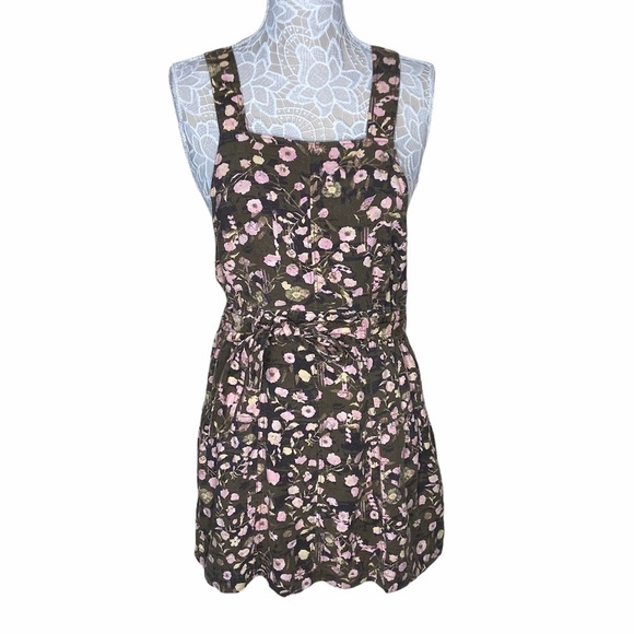 NWT Free People Staying In Floral Mini Dress in Earth Combo size 6 - Picture 3 of 8